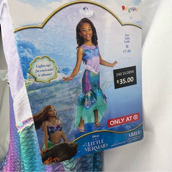 Disney Princess The Little Mermaid Ariel Girls Costume Size Medium (7/8) NWT - Picture 7 of 11